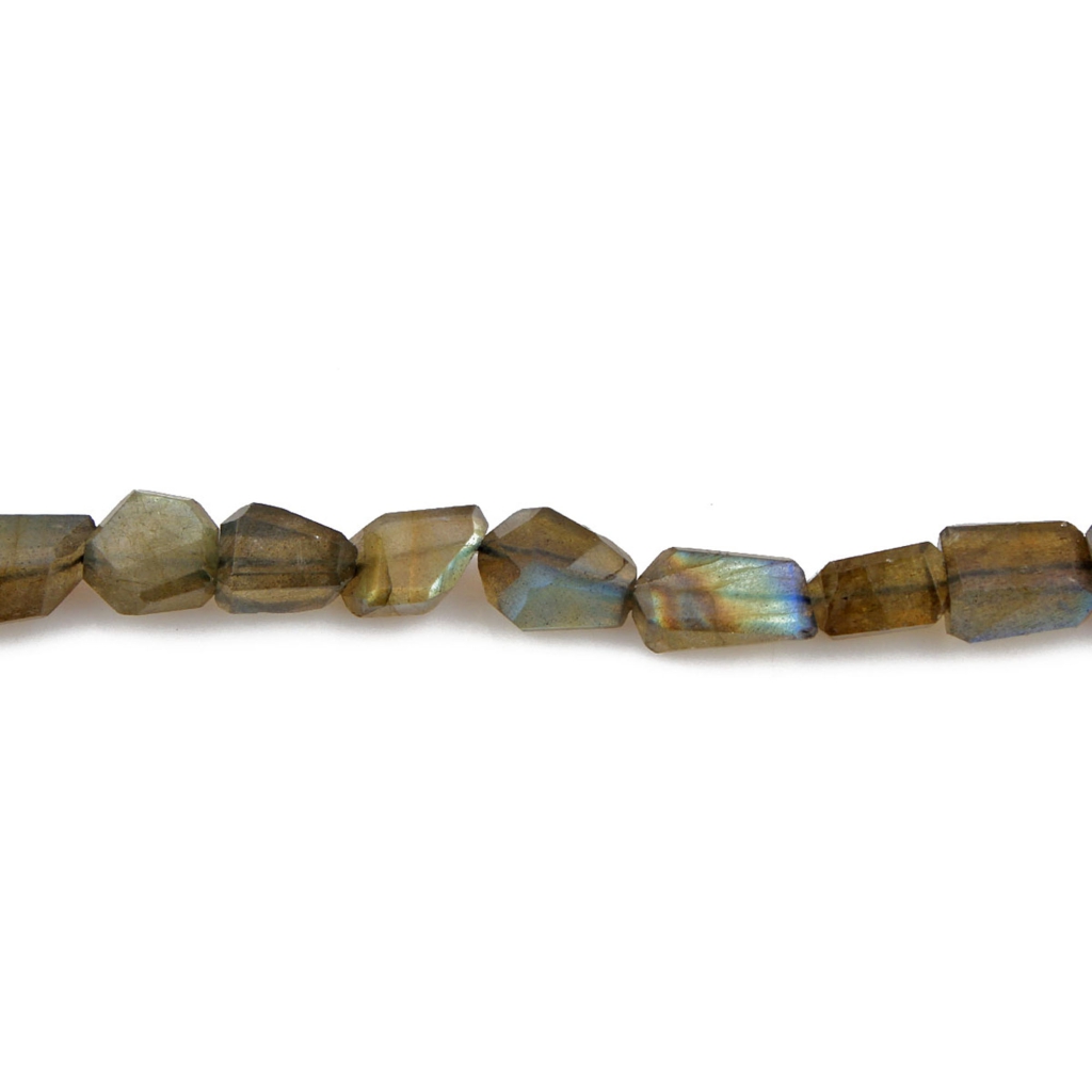 Natural Labradorite Faceted Tumble Beads 8-16 mm, 5 Strands