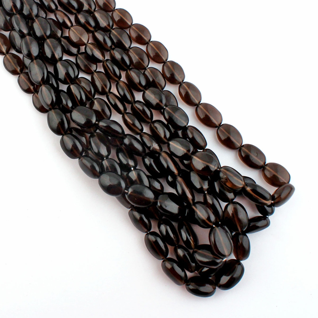 Natural Smoky Quartz Plain Tumble Gemstone Beads For Jewelry