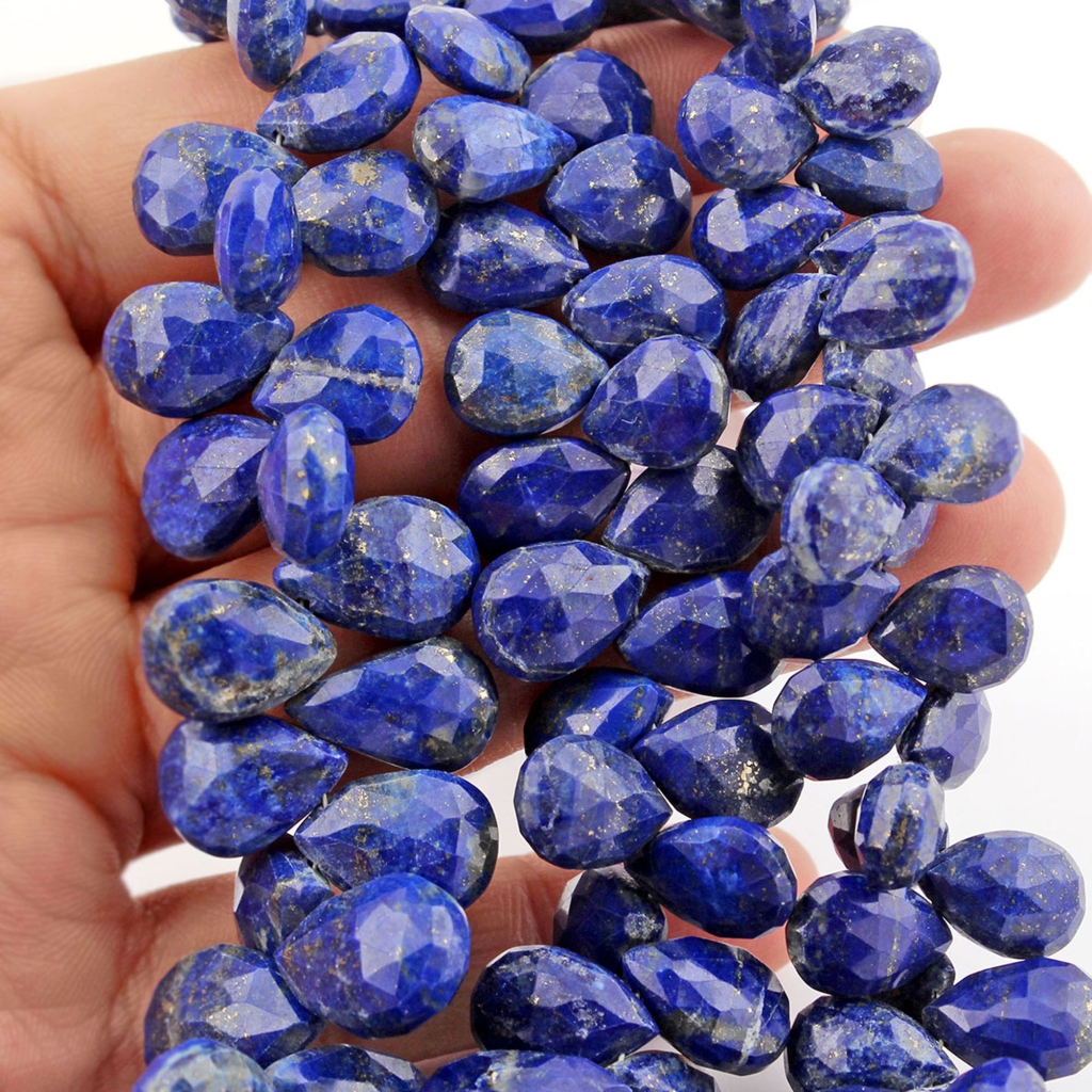 Wholesale Pear Lapis Lazuli Handmade 3 Strands Beads 8 Inches