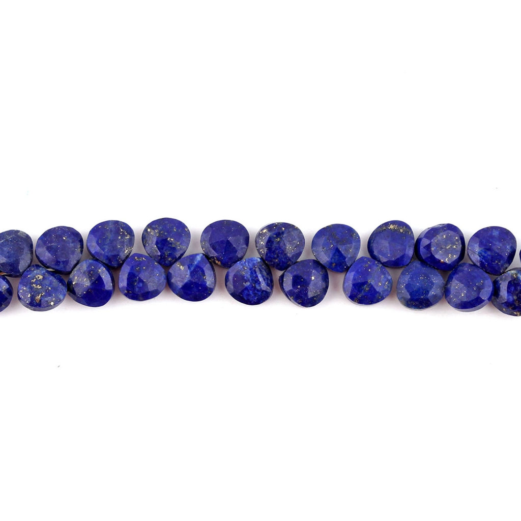 Faceted Lapis Lazuli Heart Shape Handmade Beads For Jewelry