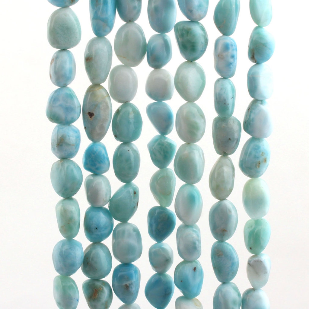 Natural Larimar Mix Tumble Gemstone Beads For Jewelry Making