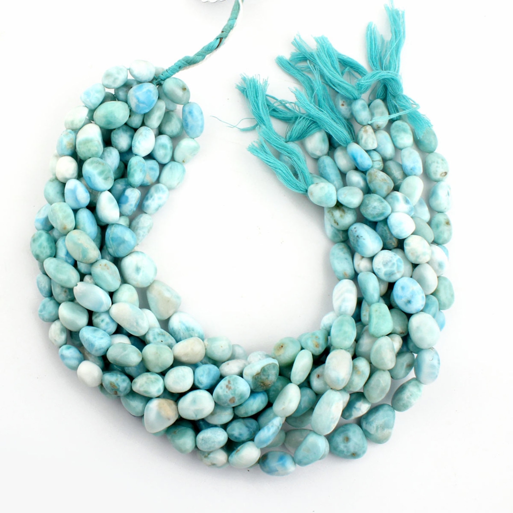 High Quality Larimar Handmade Tumble Gemstone Beads For Jewelry