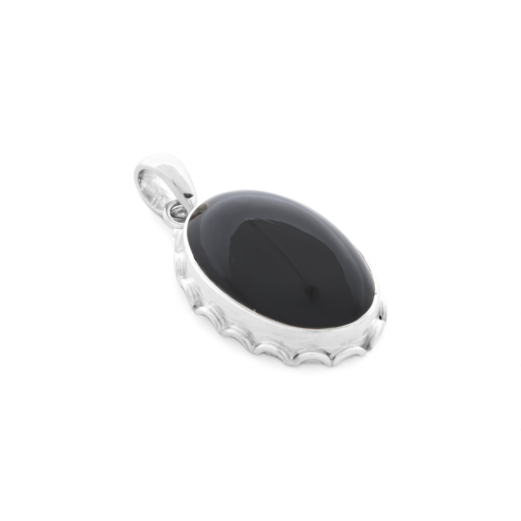 Natural Rainbow Obsidian November Birthstone Sterling Silver Pendant