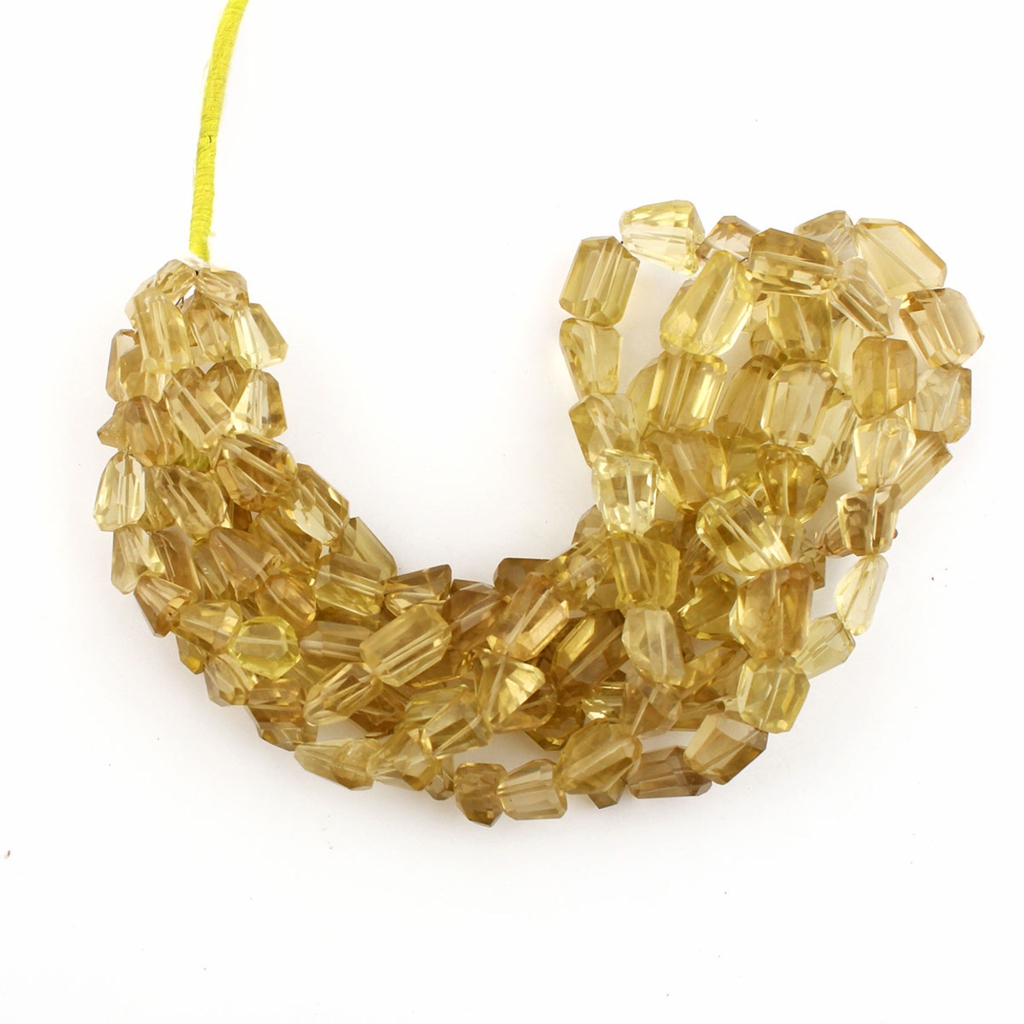Lemon Quartz Faceted Small Size Handmade Tumble Beads