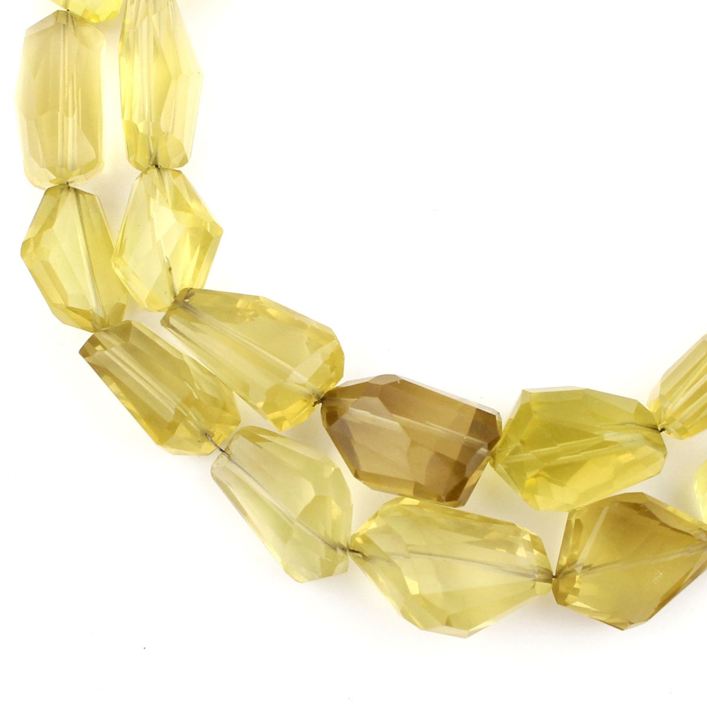 Lemon Quartz Tumble Shape Gemstone Beads For Jewelry Making