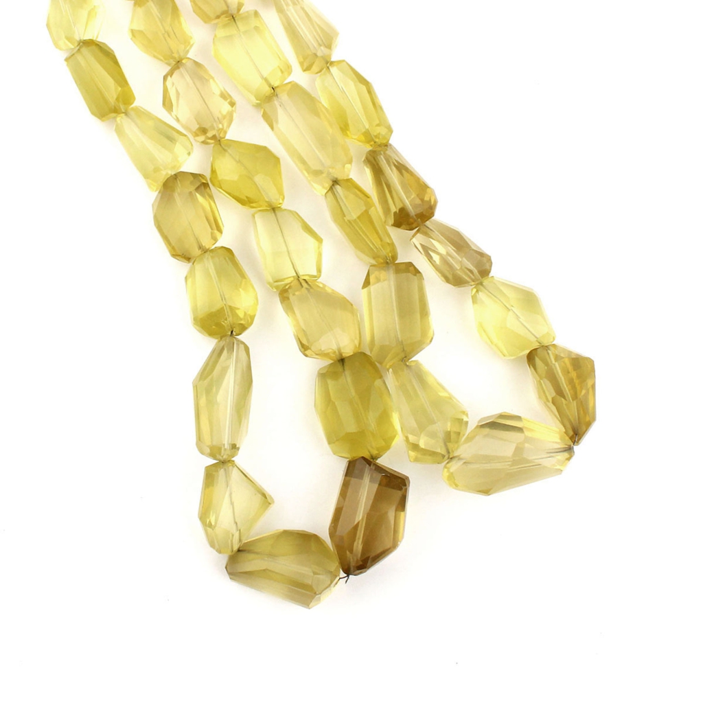 Lemon Quartz Tumble Shape Gemstone Beads For Jewelry Making