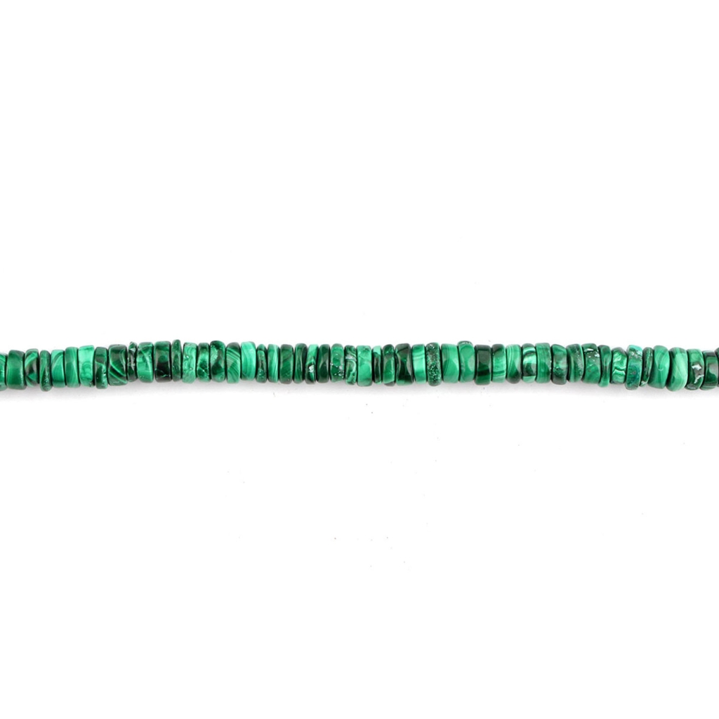 Natural Malachite Gemstone 6mm Coin Shape 10 Strands Beads