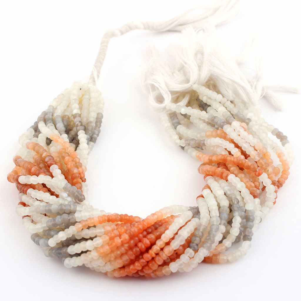 4mm Round Multi Moonstone Gemstone Beads For Jewelry Making