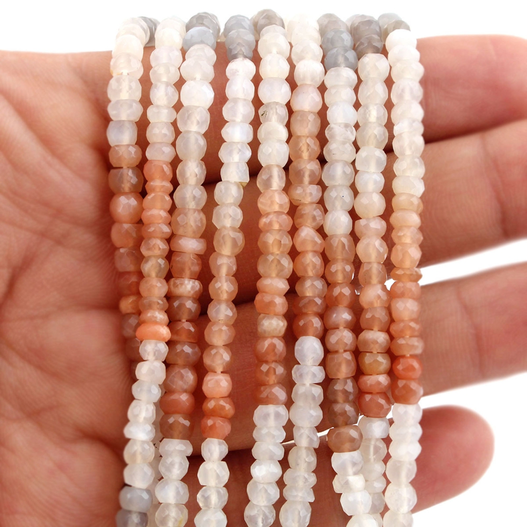 4mm Round Multi Moonstone Gemstone Beads For Jewelry Making