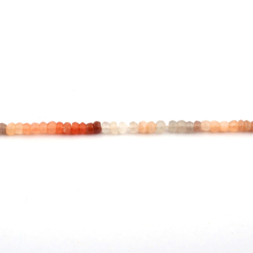 Round Multi Moonstone Faceted 4mm Gemstone Beads For Jewelry