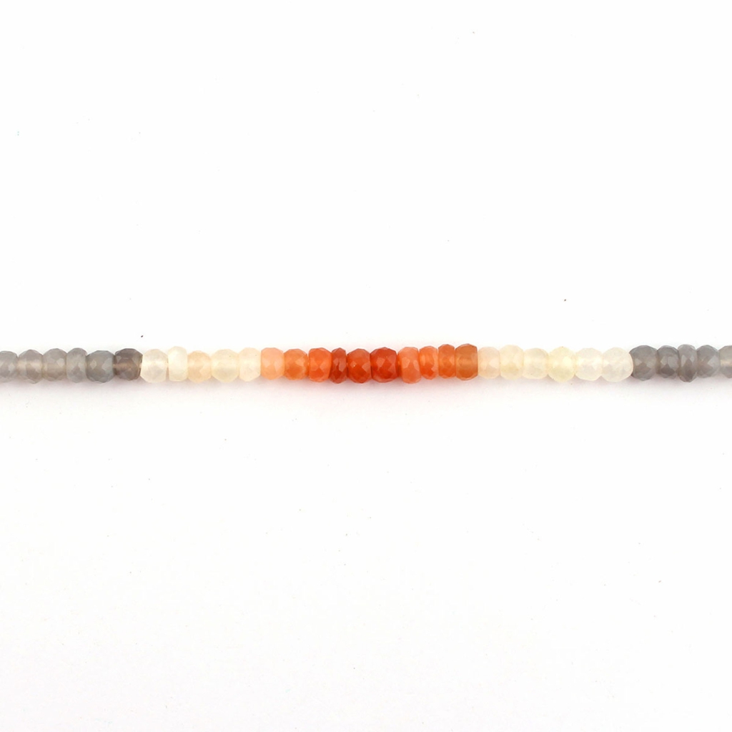 Faceted Multi Moonstone Handmade Round Beads For Jewelry Making