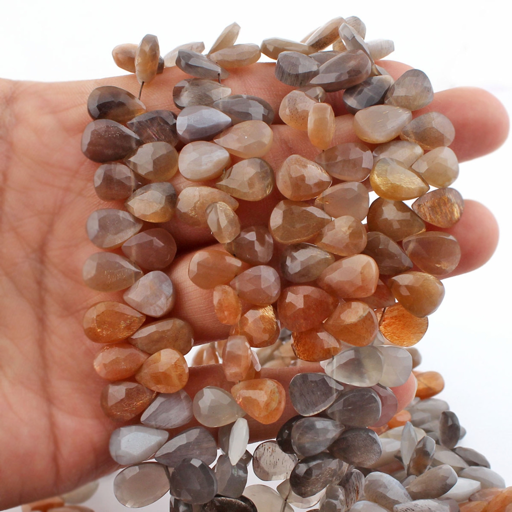 Top Quality Multi Moonstone Faceted Gemstone Beads