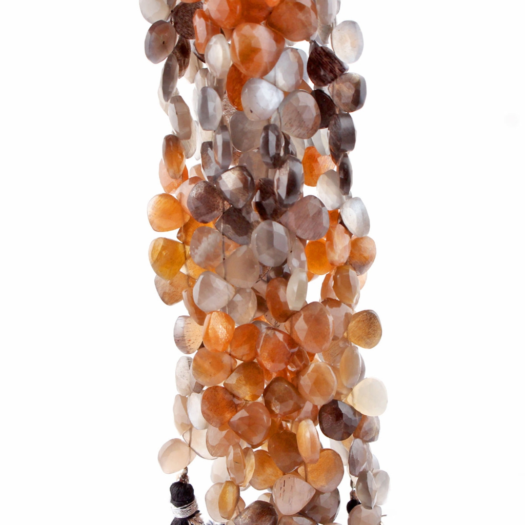 Wholesale Multi Moonstone Handmade 8-11mm Heart Shape Beads