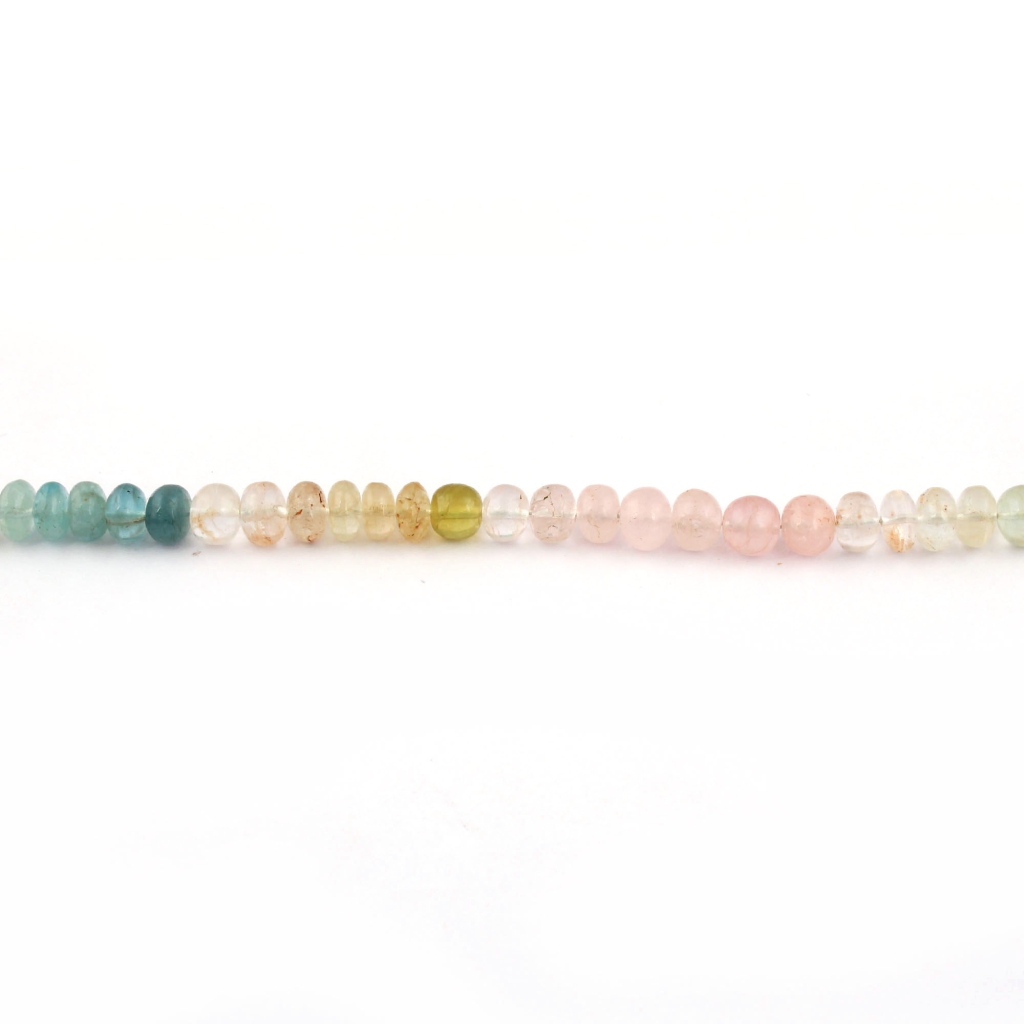 Aquamarine Morganite Smooth Rondelle 6-7mm Gemstone Beads For Jewelry Making