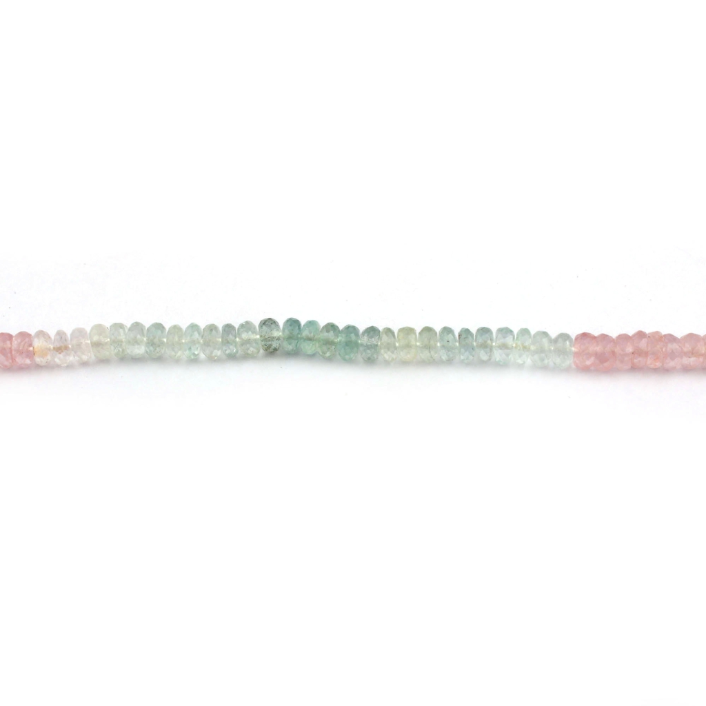 Quality Morganite Aquamarine Rondelle 5-6mm Micro Cut Gemstone Beads
