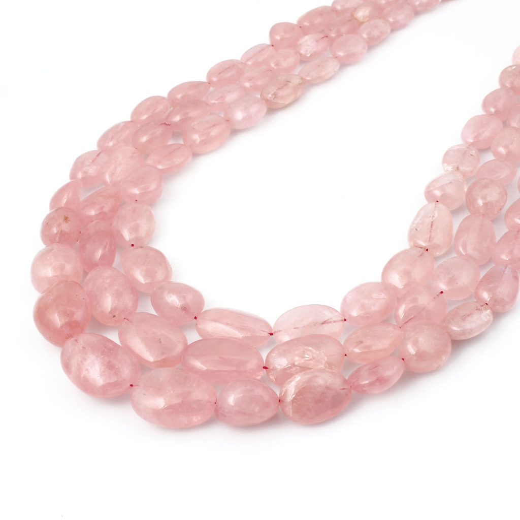 Morganite Gemstone Necklace, Natural Morganite Gemstone Beads Necklace Nugget Shape 11-30mm Approx