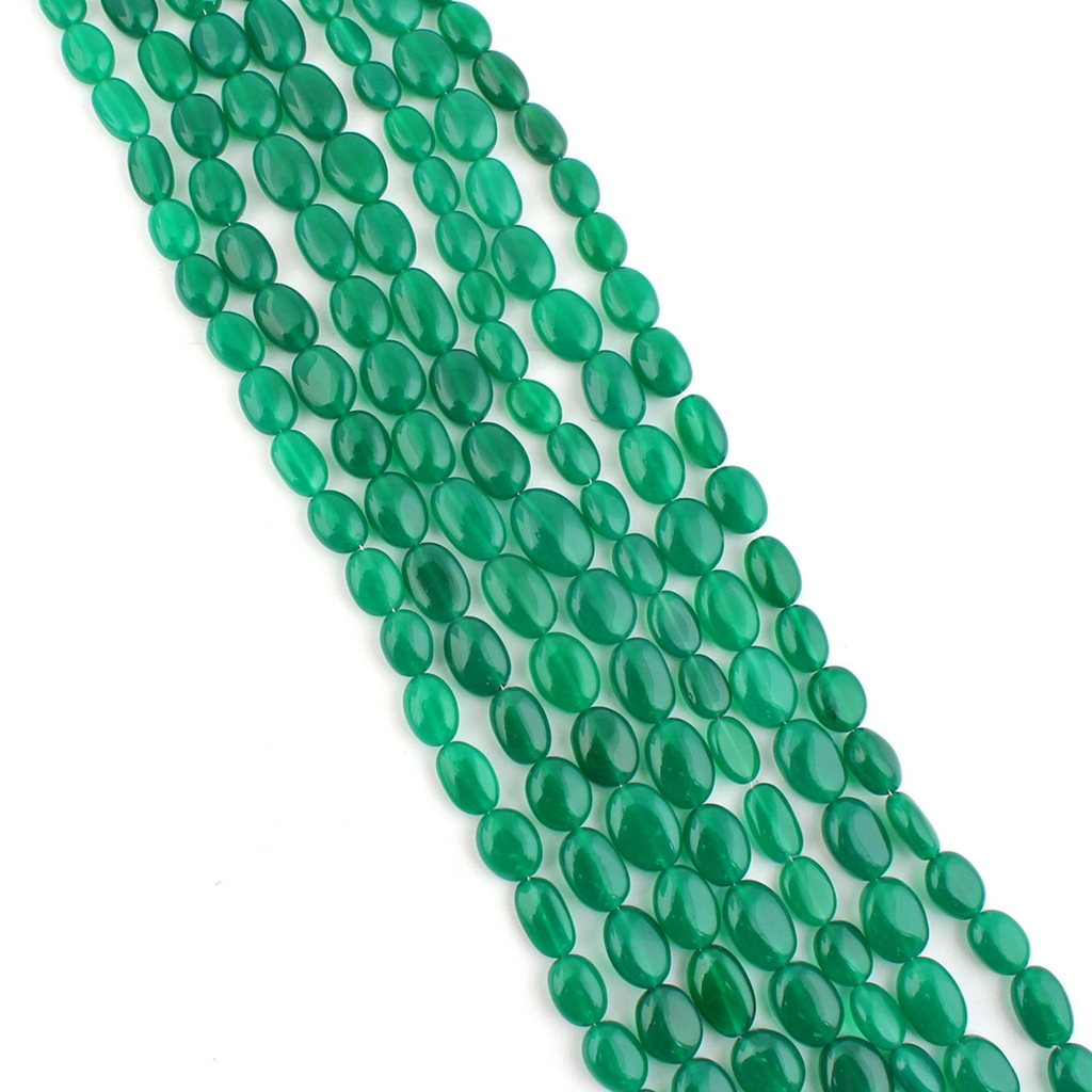 Natural Plain Green Onyx Gemstone Mix Tumble Beads