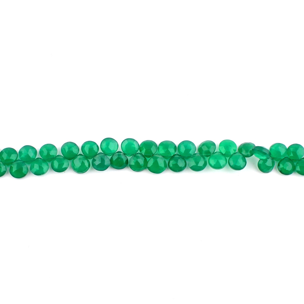 Top Quality Green Onyx Heart Shape Faceted Handmade Beads