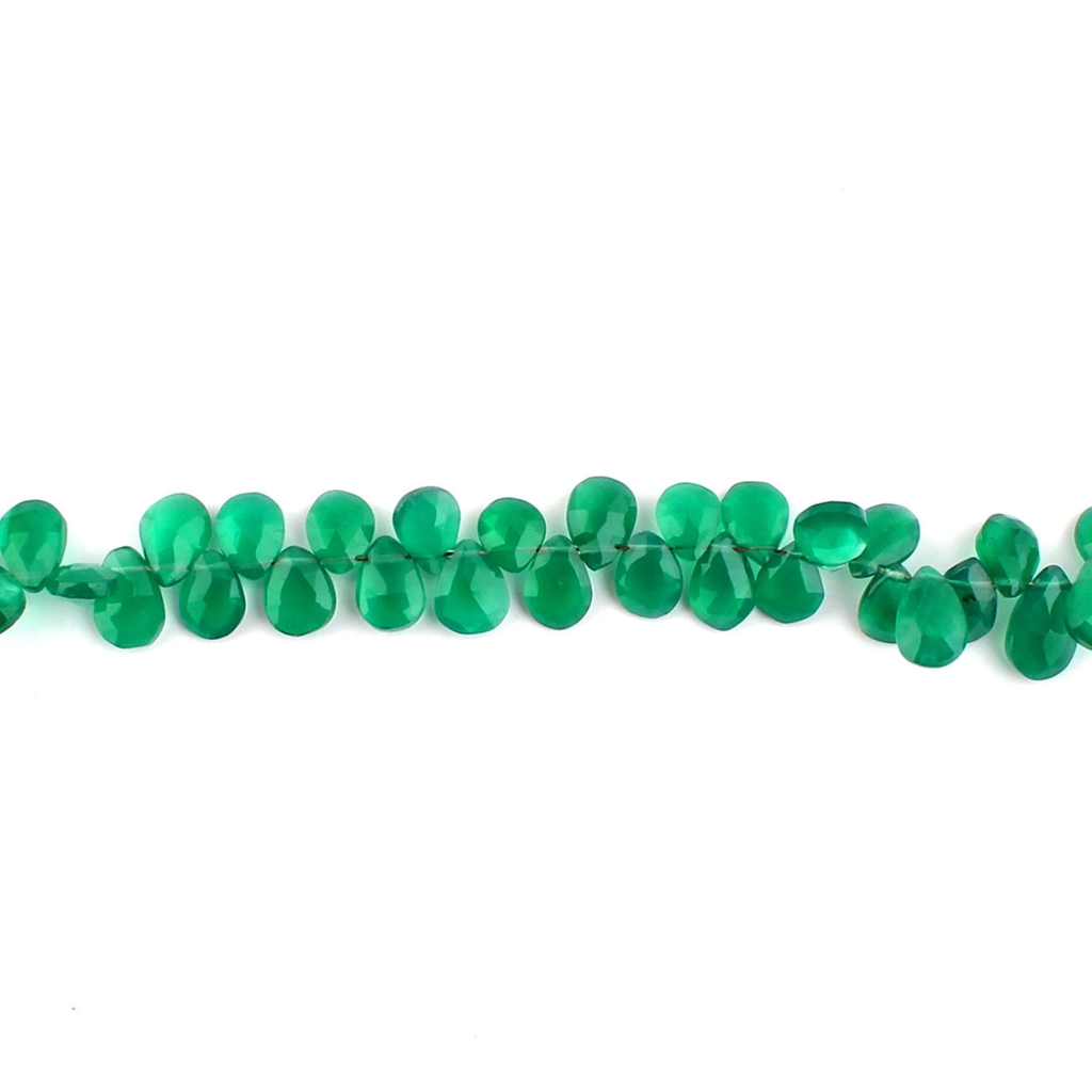 Wholesale Faceted Green Onyx Handmade 6 Strands Beads 8 Inch