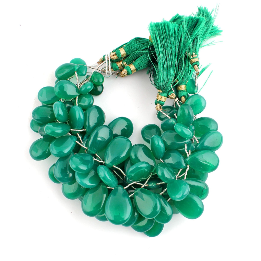 Natural Green Onyx Gemstone Handmade Strands Beads For Jewelry