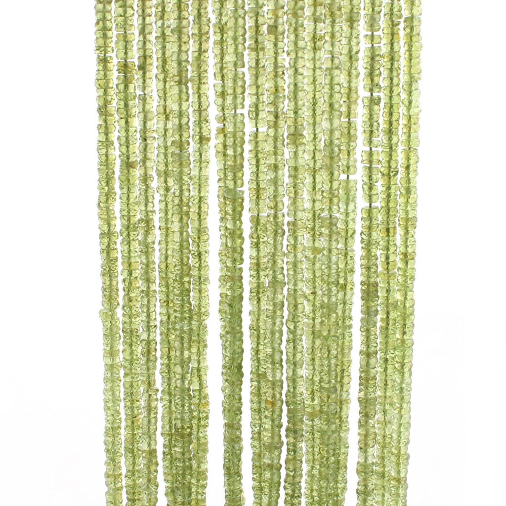 Wholesale Natural Peridot Tyre Shape Handmade Beads 17 Strands