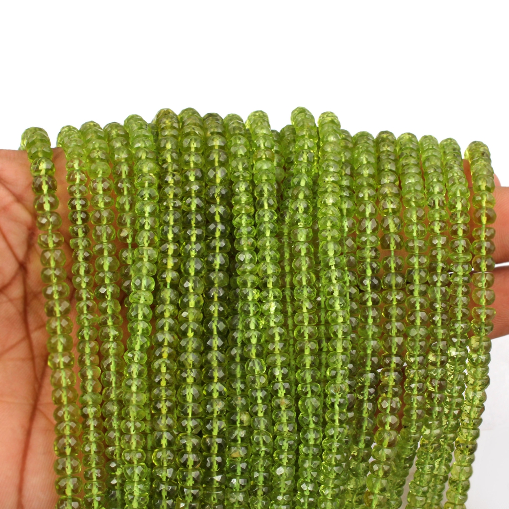 Natural Peridot Round Faceted Beads Loose Gemstone