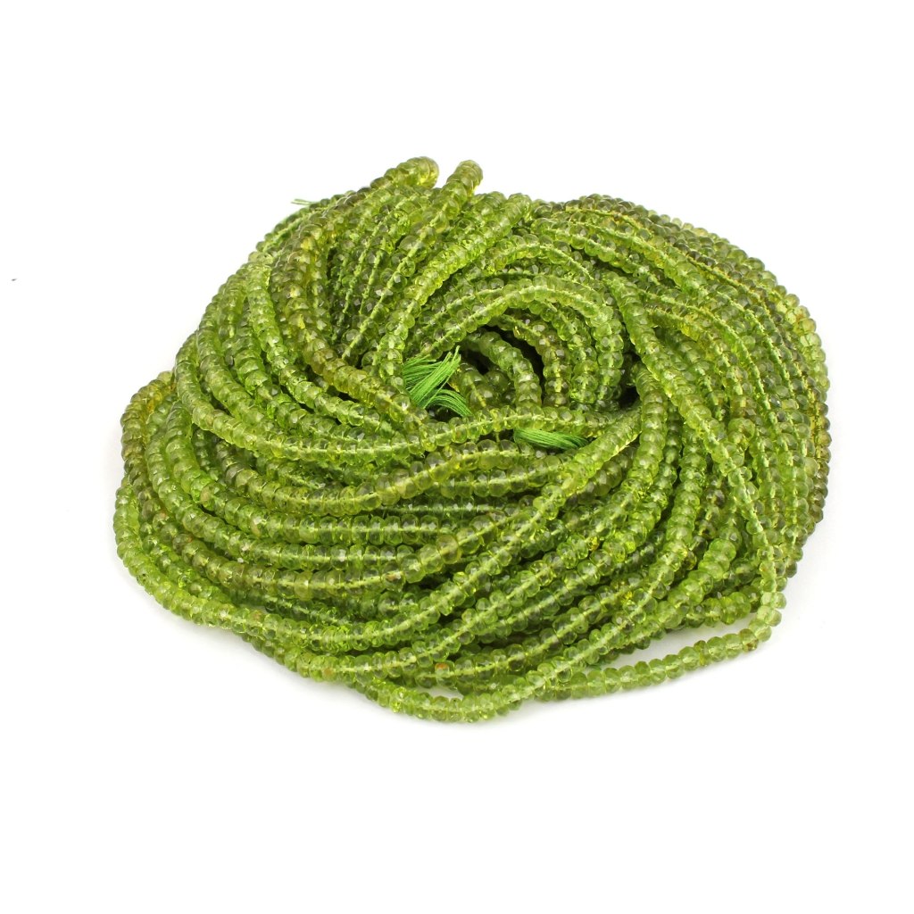 Natural Peridot Round Faceted Beads Loose Gemstone