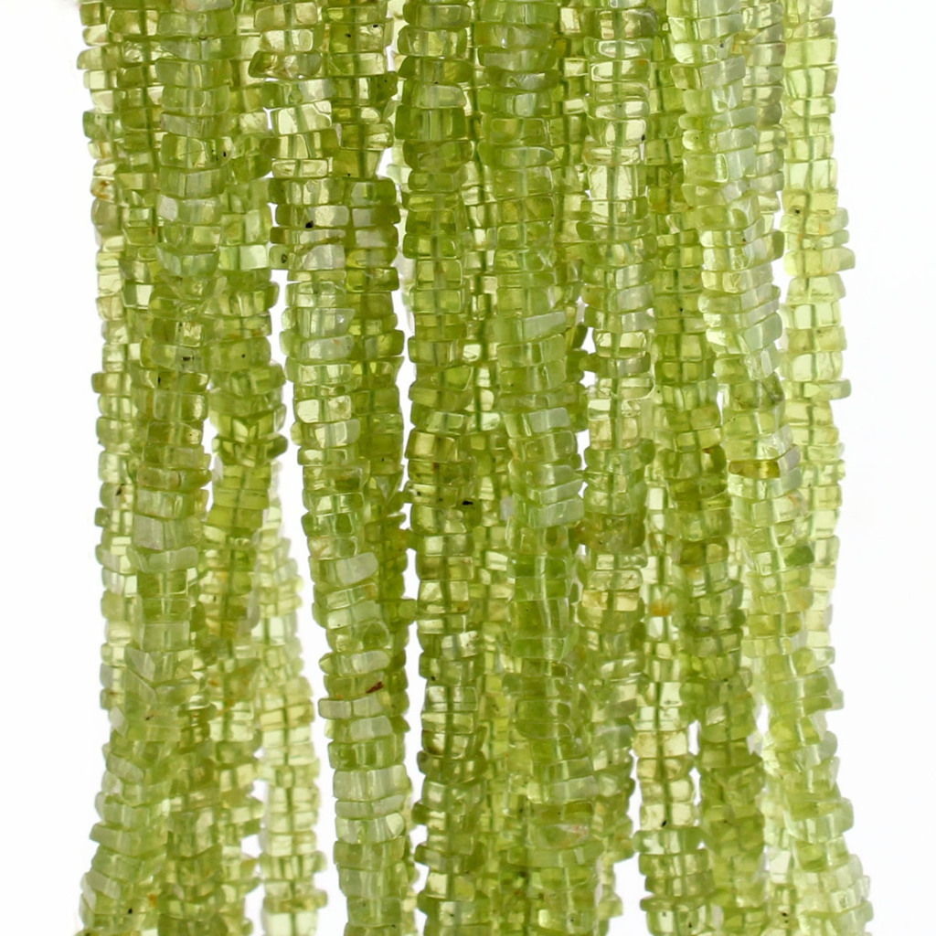 Top Quality Peridot Handmade Square Gemstone Beads For Jewelry