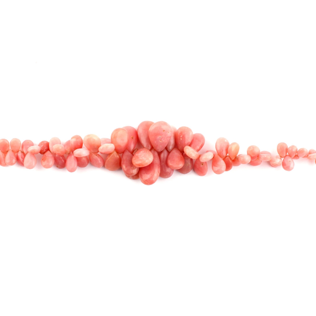 Pink Opal Mix Size Pear Shape Gemstone Beads 2 Strands