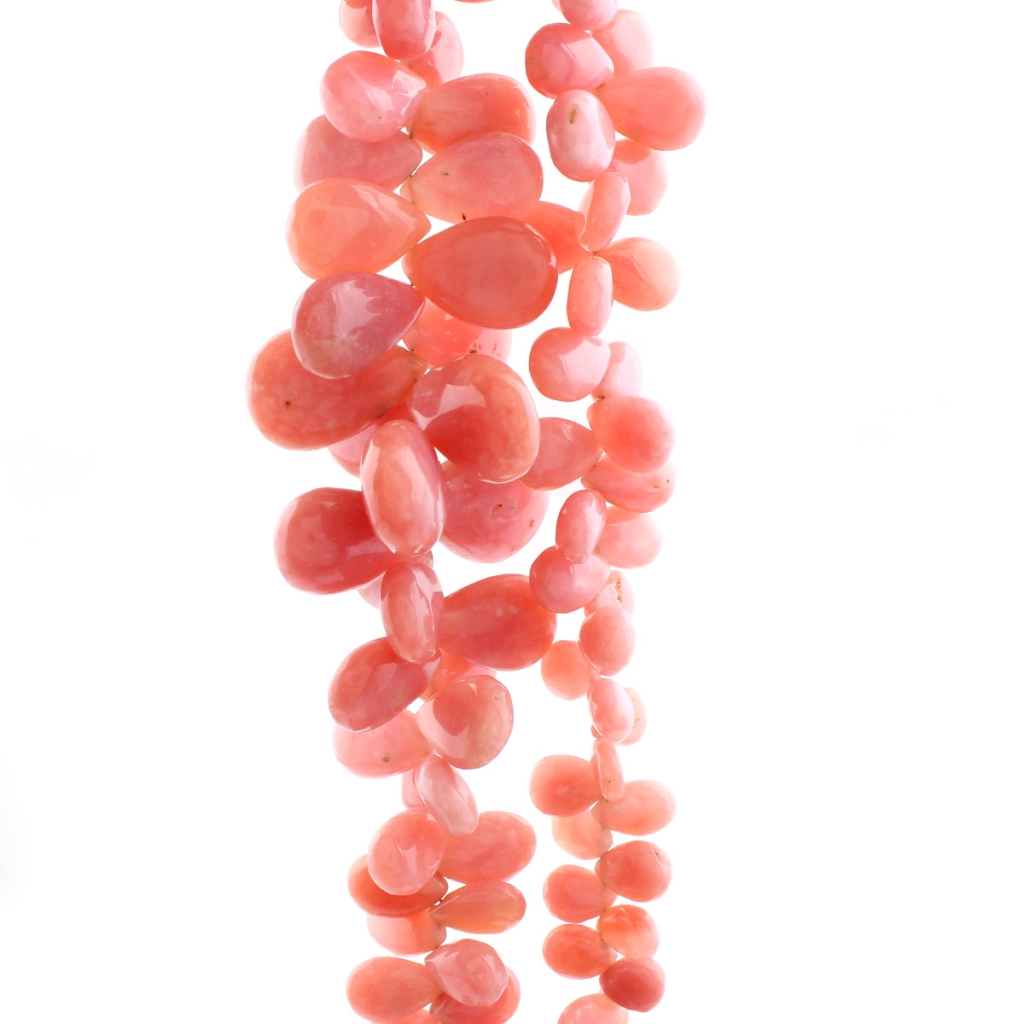 Pink Opal Mix Size Pear Shape Gemstone Beads 2 Strands