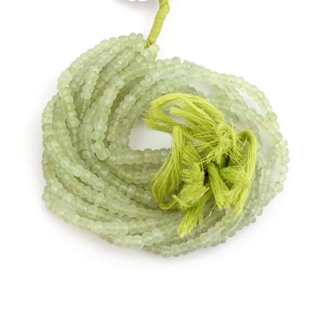 Top Quality Prehnite Gemstone 5-6mm Round Faceted Beads