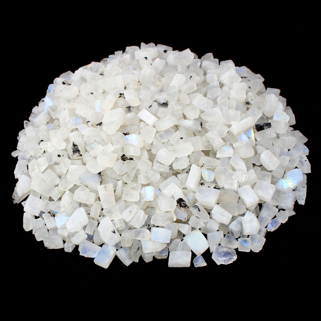 Natural Rainbow Moonstone Rough Loose Mineral Gemstone