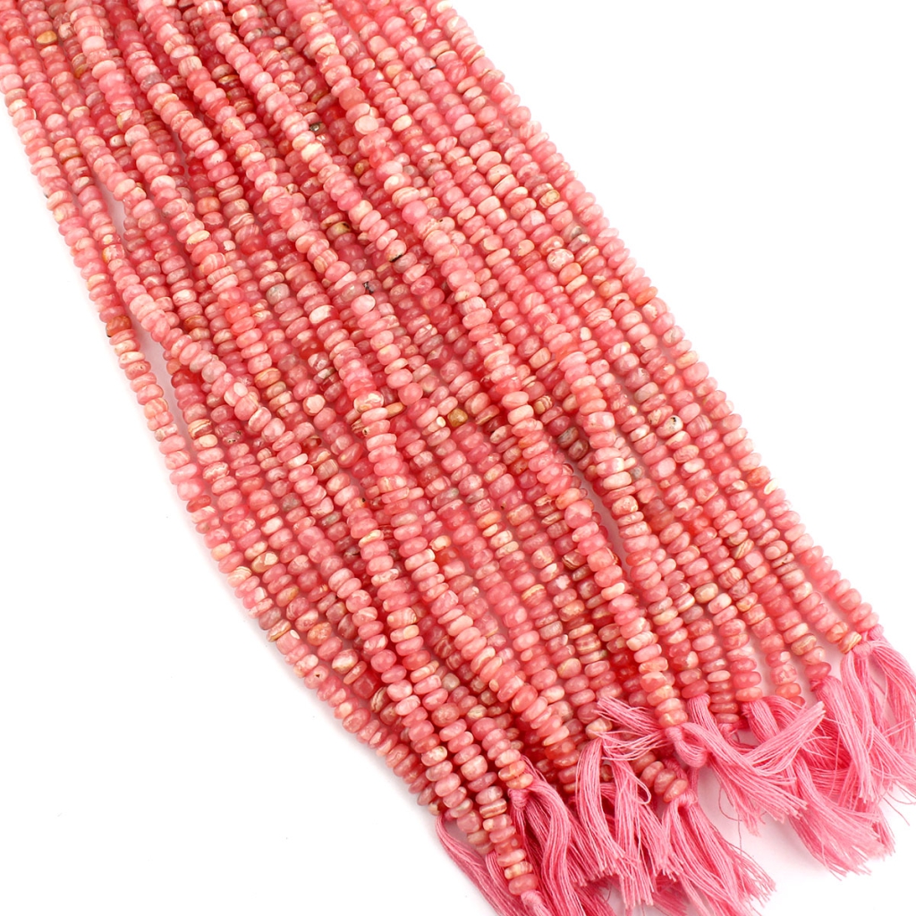 Rhodochrosite Smooth Gemstone 5-6mm Round Handmade Beads