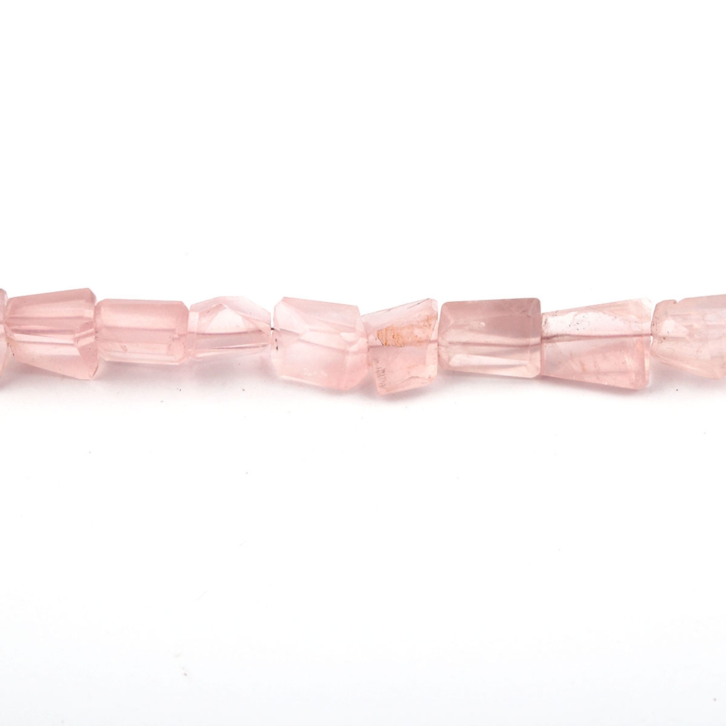 Pink Rose Quartz Handmade Tumble Faceted Beads For Jewelry