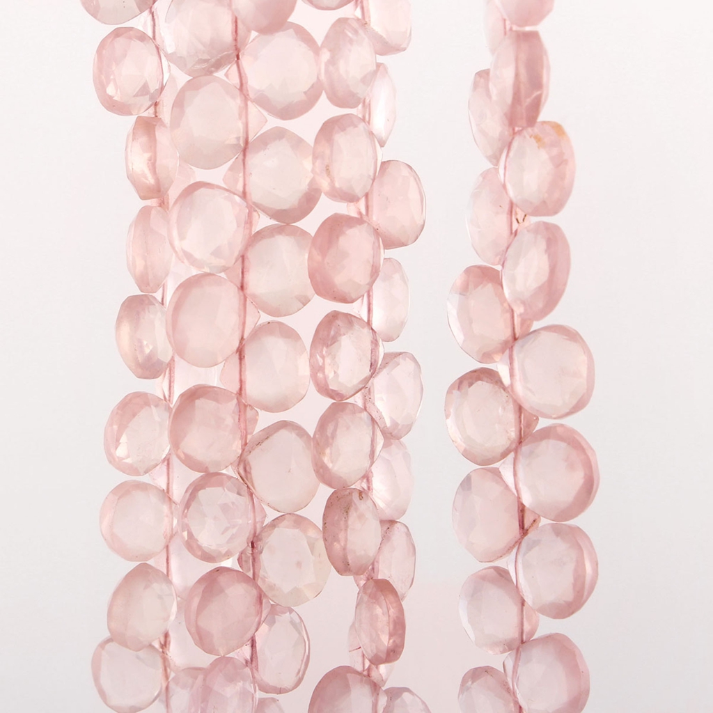 Heart Shape 8mm Rose Quartz Gemstone 4 Strands Beads
