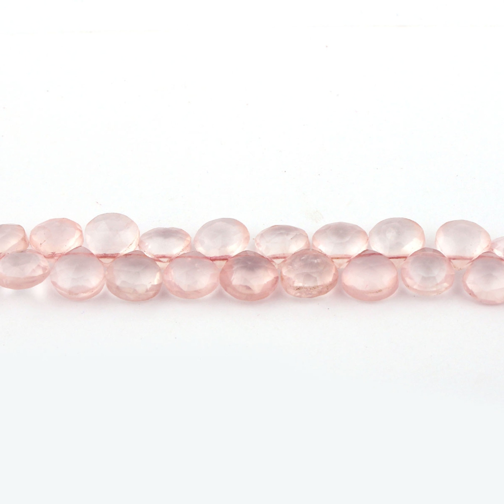 Heart Shape 8mm Rose Quartz Gemstone 4 Strands Beads