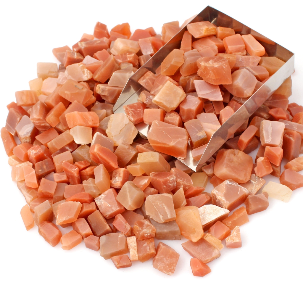 Natural Peach Moonstone Rough Loose Gemstone