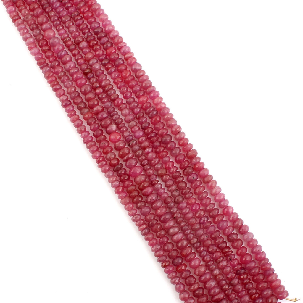 Natural Glass Field Ruby 5-8mm Round Gemstone Handmade Beads