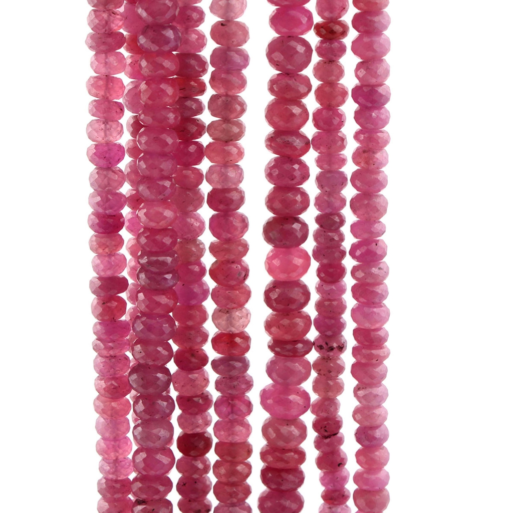 Natural Glass Field Ruby 5-8mm Round Gemstone Handmade Beads
