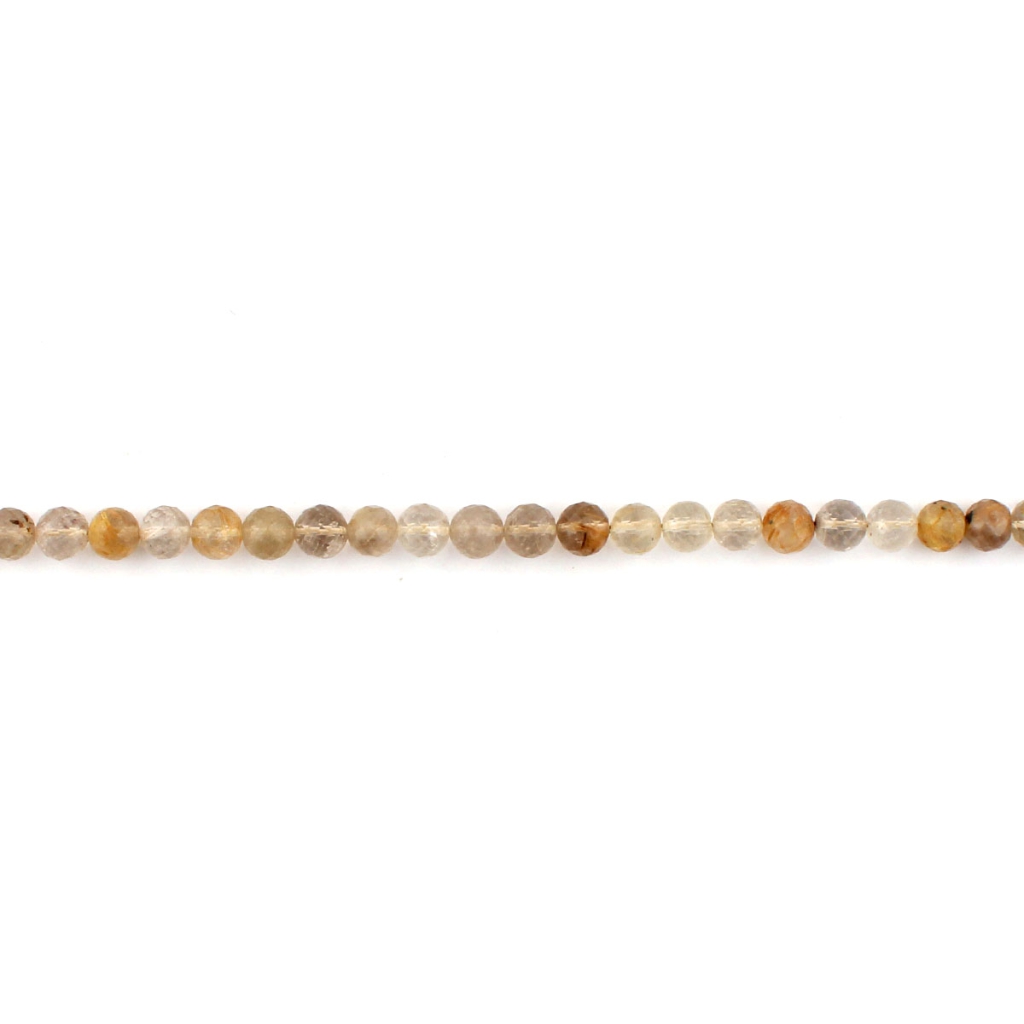 Faceted Golden Rutile Balls Shape Strands For Jewelry Making