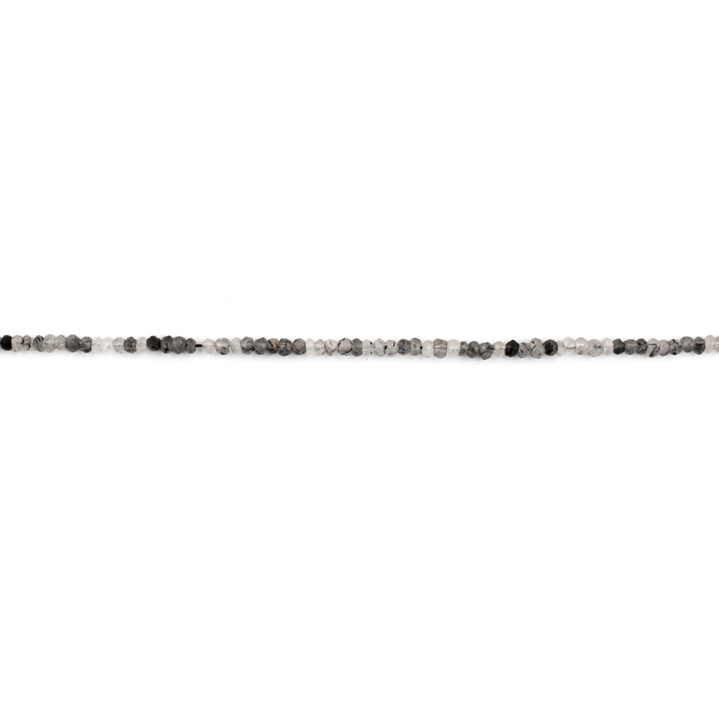 Black Rutile Quartz 4mm Round Faceted Beads For Jewelry Making