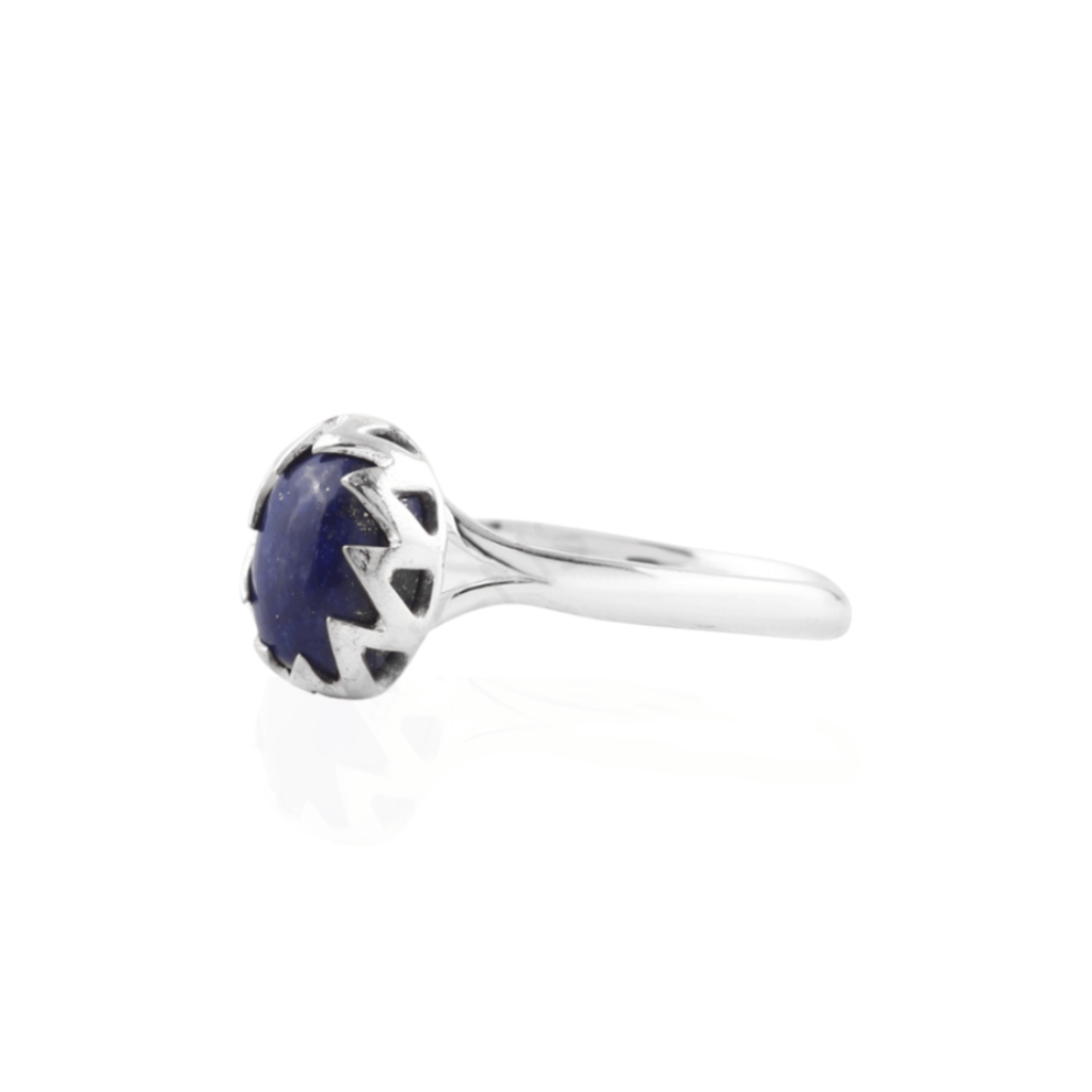 Blue Lapis Lazuli Gemstone Sterling Silver Ring