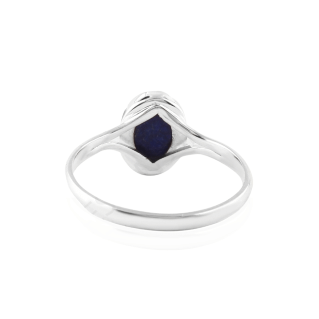 Blue Lapis Lazuli Gemstone Sterling Silver Ring