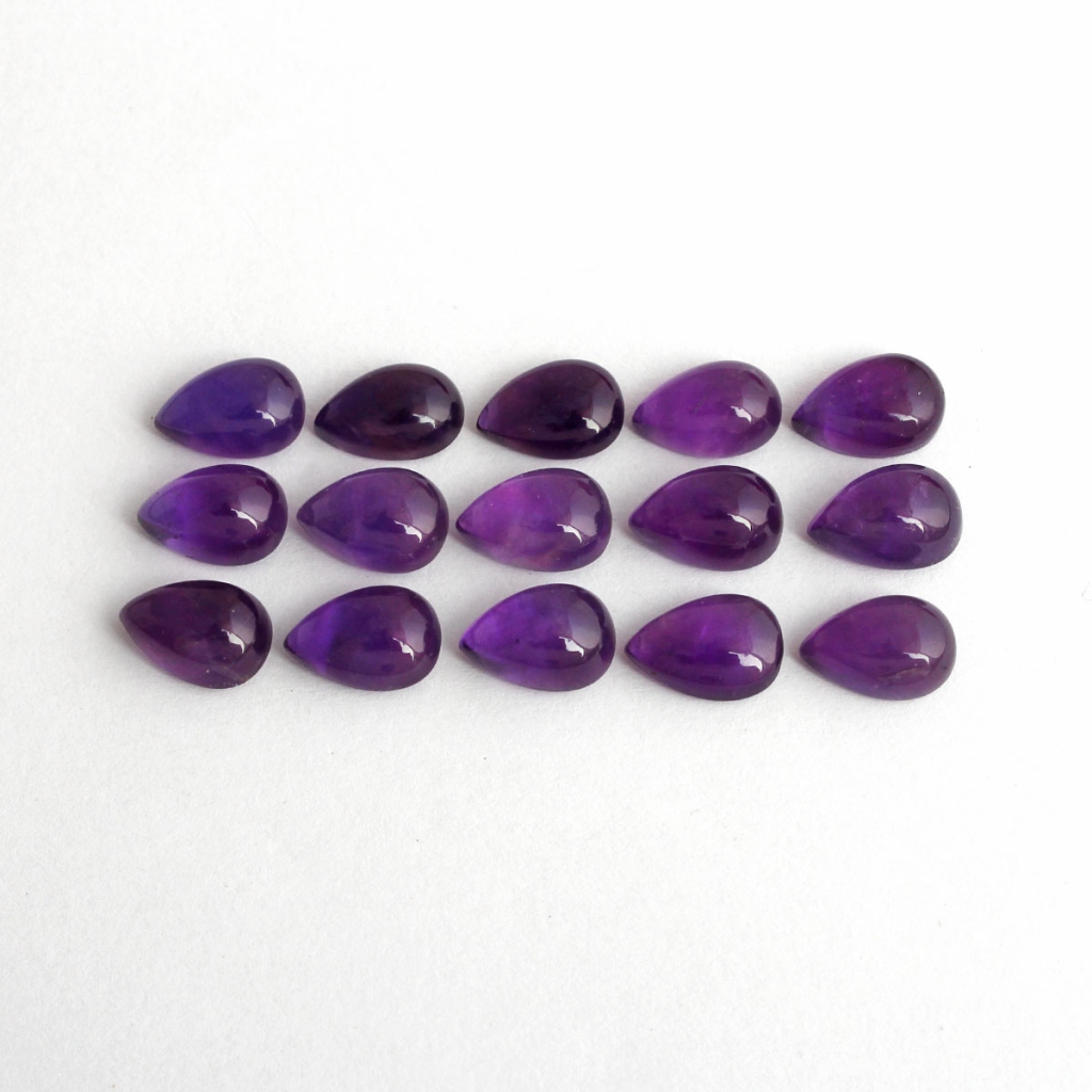 Natural African Amethyst Pear Loose Gemstone 8x12mm
