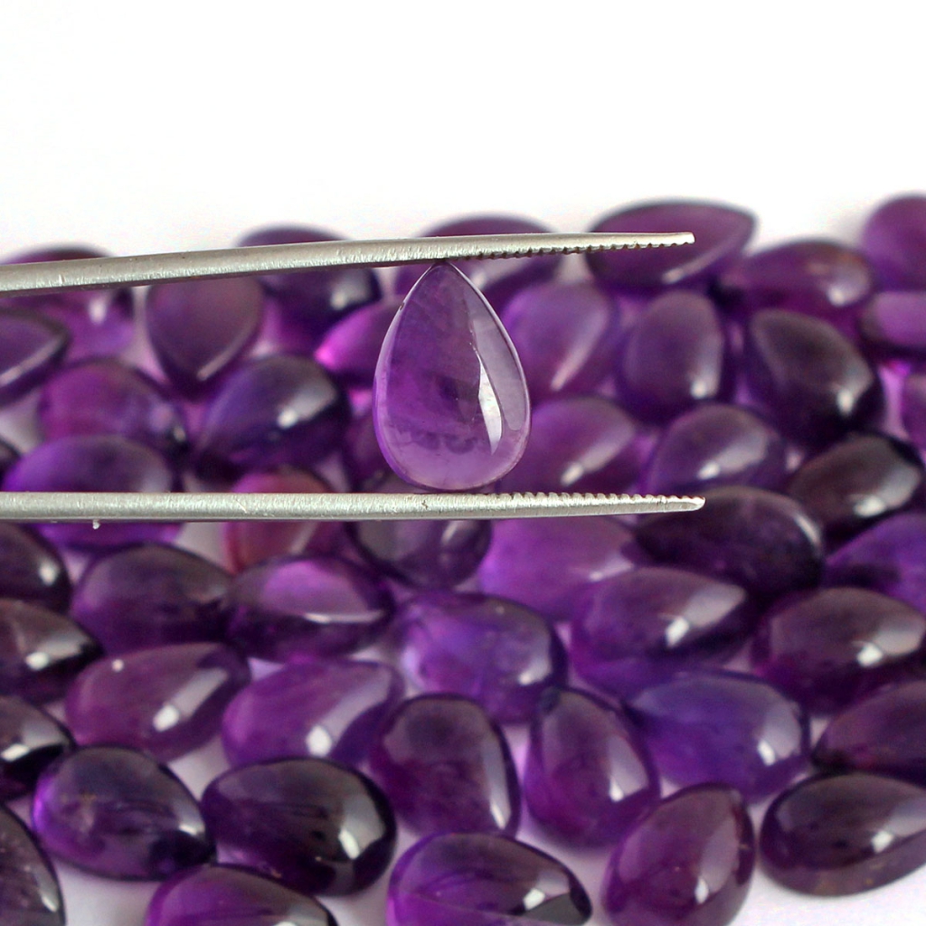Natural African Amethyst Pear Loose Gemstone 8x12mm