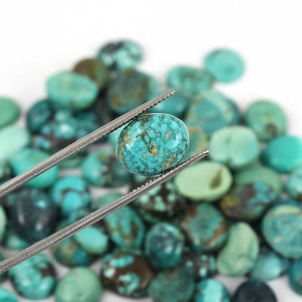 Tibetan Turquoise Oval Cabochon Loose Gemstone