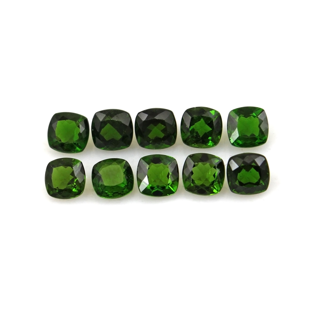 Natural chrome Diopside 5mm Cushion Gemstone