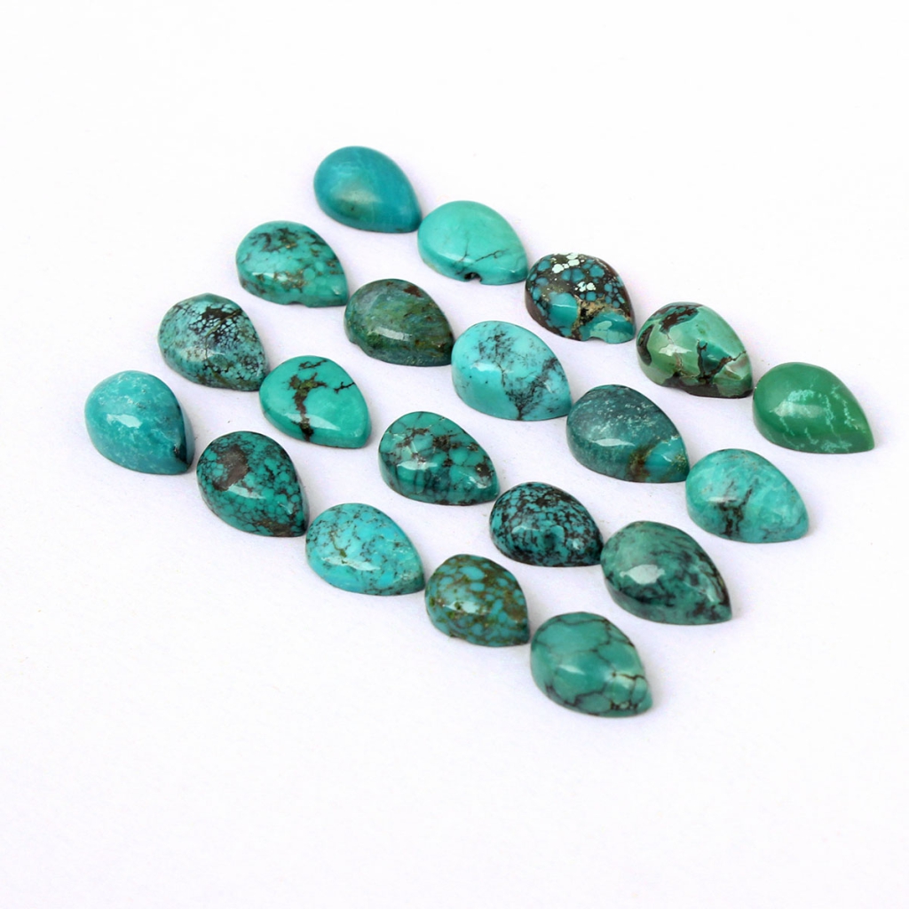Tibetan Turquoise Pear Cabochon Loose Gemstone 8x10mm