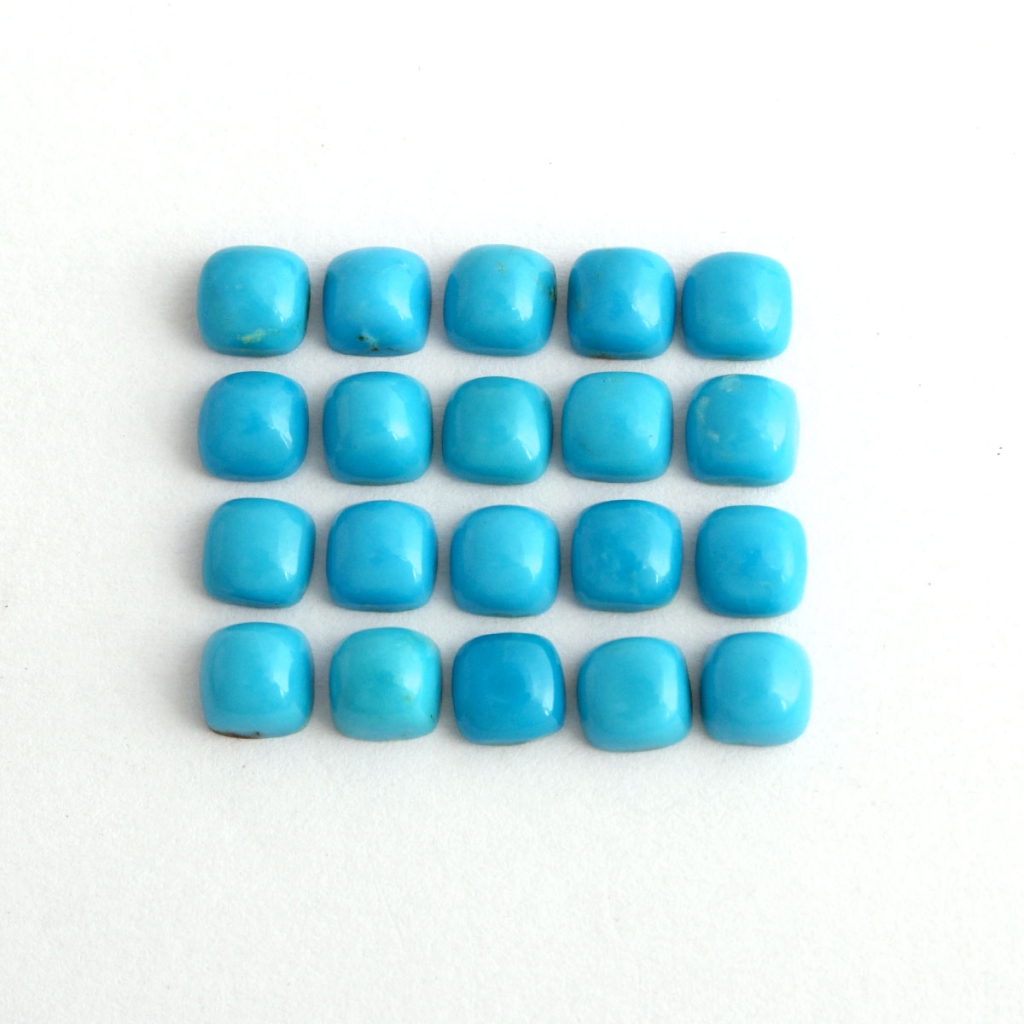 Natural American Turquoise Cushion Loose Gemstone 6x6mm