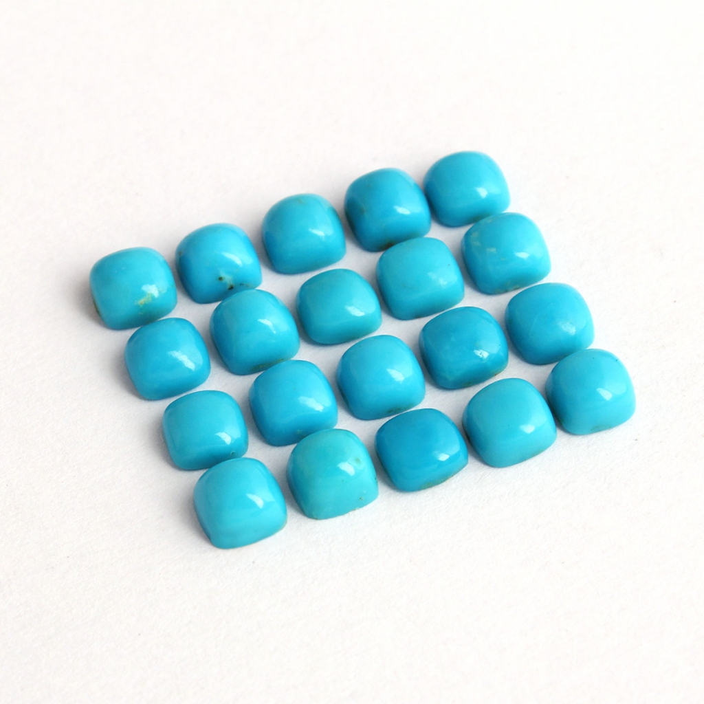 Natural American Turquoise Cushion Loose Gemstone 6x6mm